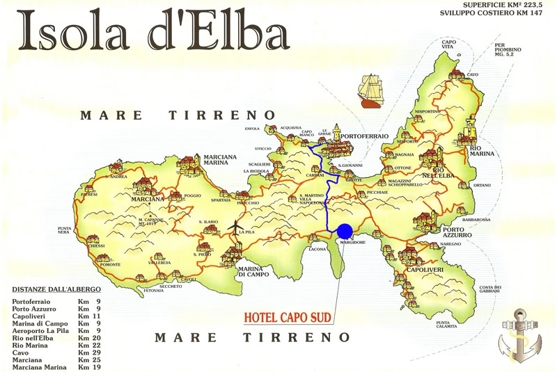 Comment rejoindre l’hôtel Capo Sud à Île d’Elbe